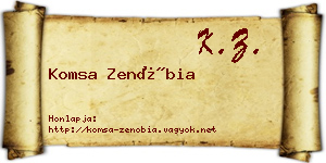 Komsa Zenóbia névjegykártya